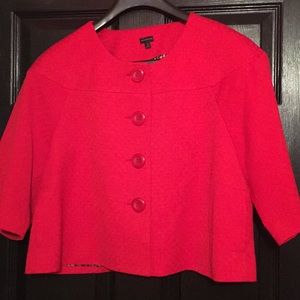 Madison cropped jacket lined with leopard print.